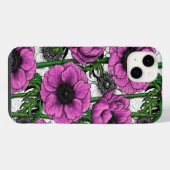 Roze anemontuin iPhone hoesje (Achterkant horizontaal)