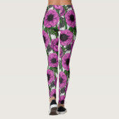 Roze anemontuin leggings (Achterkant)