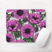 Roze anemontuin muismat (Met muis)