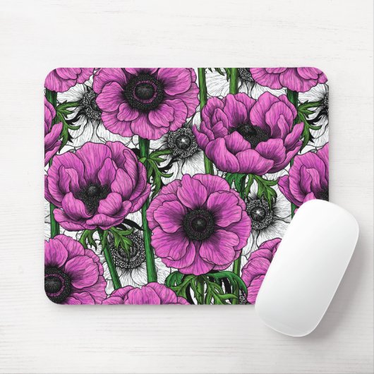 Roze anemontuin muismat (Met muis)