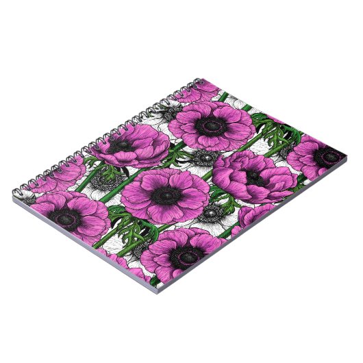 Roze anemontuin notitieboek (Linkerzijde)