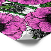 Roze anemontuin poster (Hoek)