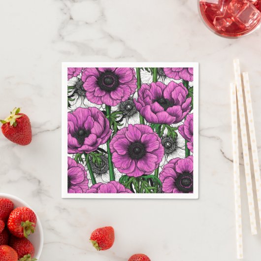 Roze anemontuin servet (Insitu)