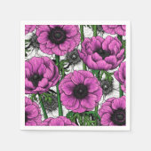 Roze anemontuin servet (Voorkant)