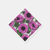 Roze anemontuin servet (Hoek)