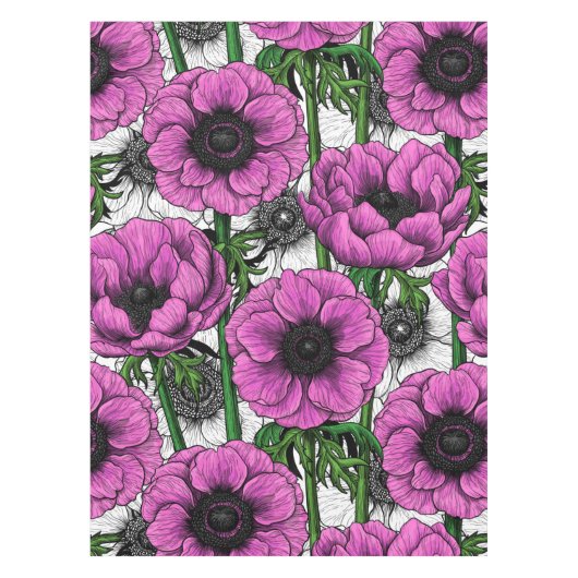 Roze anemontuin tafelkleed (Voorkant)