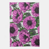 Roze anemontuin theedoek (Verticaal)