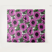 Roze anemontuin wandkleed (Voorkant (horizontaal))