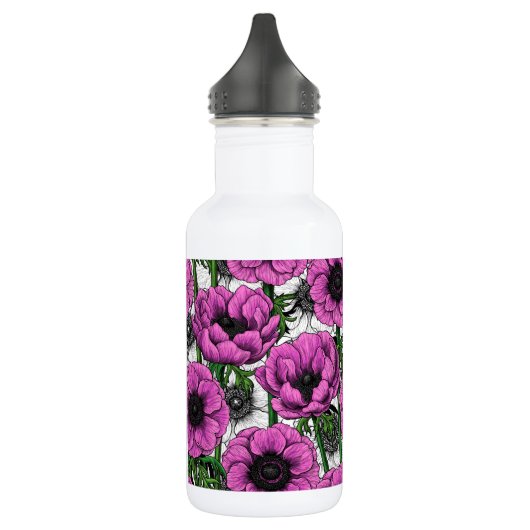 Roze anemontuin waterfles  (Links)