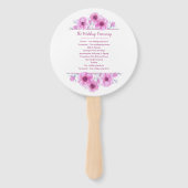 Roze anemoon bloem kunst ceremonie bruiloft fans handwaaier (Achterkant)
