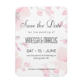 Roze Anemoon Bloemen Huwelijk Save the Date Magneet