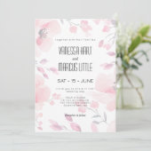 Roze Anemoon Bloemen Huwelijksuitnodiging Kaart (Staand voorkant)