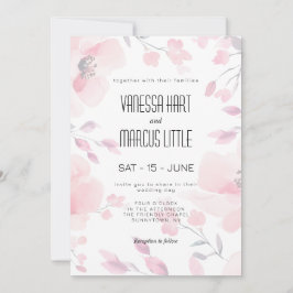 Roze Anemoon Bloemen Huwelijksuitnodiging Kaart