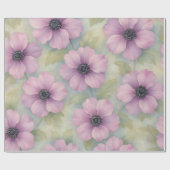 Roze Anemoon Bloemen Inpakpapier (Vlak)