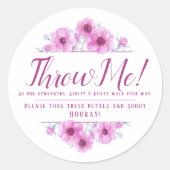 Roze anemoon bloemen kunst bruiloft gooi me bloemb ronde sticker (Voorkant)