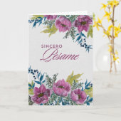 Roze Anemoon Krans Rouwkaart Kaart (Gele Bloem)