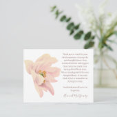 Roze Anemoon Rouwkaart Bedankt, Condoleance Briefkaart (Staand voorkant)