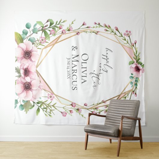 Roze Anemoon Terrarium Trouw Foto Achtergrond Wandkleed (In Situ (horizontaal))