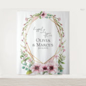 Roze Anemoon Terrarium Trouw Foto Achtergrond Wandkleed (Voorkant)