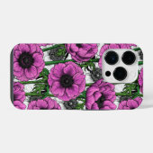 Roze anemoon tuin iPhone hoesje (Achterkant horizontaal)