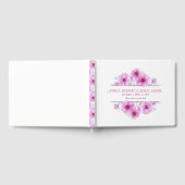 Roze anemoon waterverf bruiloft gastenboek (Volledig)
