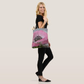 Roze Anemoon Zachte Botanische Kunst Tas (Op model)