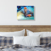 Roze anemoonvis en zeeanemoon canvas afdruk (Insitu (Slaapkamer))