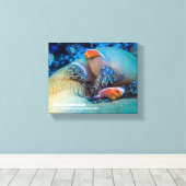 Roze anemoonvis en zeeanemoon canvas afdruk (Insitu (Houten vloer))