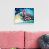 Roze anemoonvis en zeeanemoon canvas afdruk (Insitu (Woonkamer))