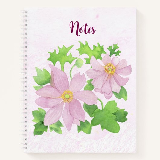 Roze anenoom notitieboek (Voorkant)