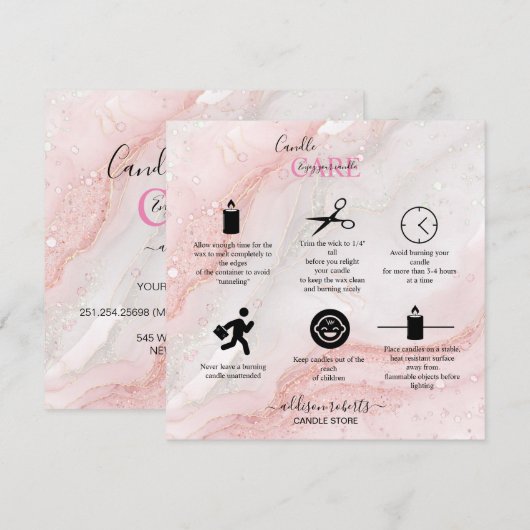 Roze anesthesieklade bedankkaart (Voorkant / Achterkant)