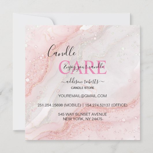 Roze anesthesieklade bedankkaart (Achterkant)