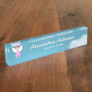 Roze Angel Desk Naambordje