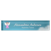 Roze Angel Desk Naambordje (Voorkant)