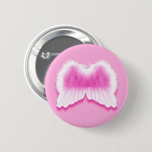 Roze Angel Wings 2¼ Inch Round Button (Voorkant /achterkant)