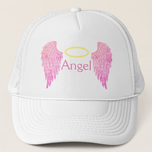 Roze Angel Wings & Halo Trucker Pet (Voorkant)