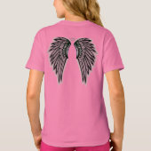 Roze Angel Wings Kinder T-Shirt (Achterkant)