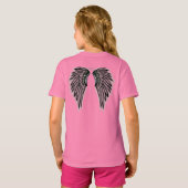 Roze Angel Wings Kinder T-Shirt (Achterkant volledig)