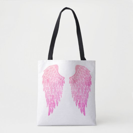 Roze Angel Wings & White Tote Bag (Voorkant)
