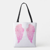 Roze Angel Wings & White Tote Bag (Achterkant)