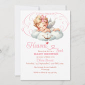 Roze Angelic Silhouettes Heaven Sent Baby shower Kaart (Voorkant)