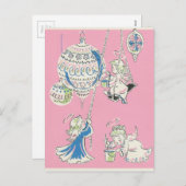 Roze Angels kerstKaart Feestdagenkaart (Voorkant / Achterkant)