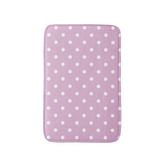 Roze angora Polka Dots Badmat (Voorkant Verticaal)
