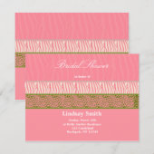 Roze Animal Print Bridal Shower Uitnodiging (Voorkant / Achterkant)