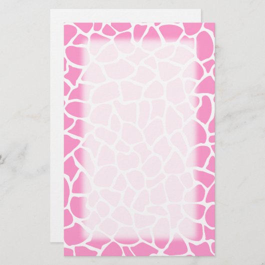 Roze Animal Print Giraffe Pattern Briefpapier (Voorkant / Achterkant)