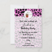 Roze Animalier Sweet 16 Birthday Invitation Kaart (Achterkant)