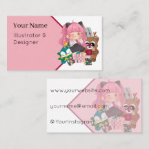 Roze Anime Kat Meisje Feestelijke Kerstvreugde