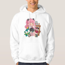 Roze Anime Kat Meisje Feestelijke Vakantie Kerstsf