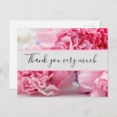 Roze anjer achtergrond bedankt briefkaart (Voorkant / Achterkant)