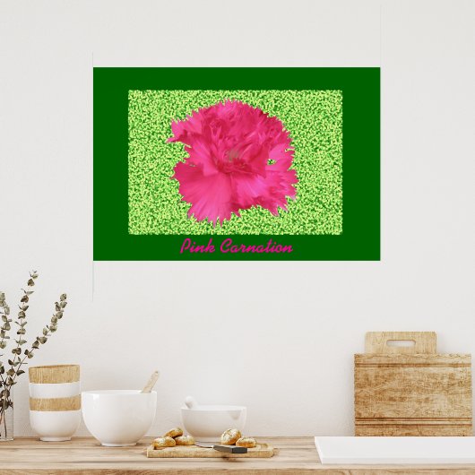 Roze anjer afdrukken poster (Keuken)